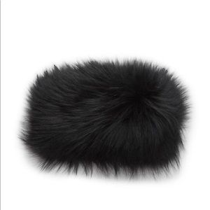 Black fox fur head band